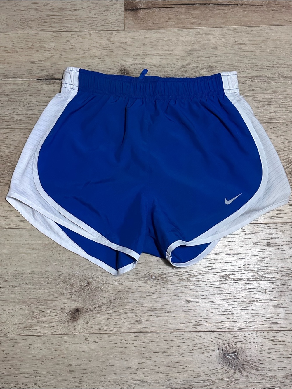 Nike Royal Blue Women's Athletic Shorts with White Trim